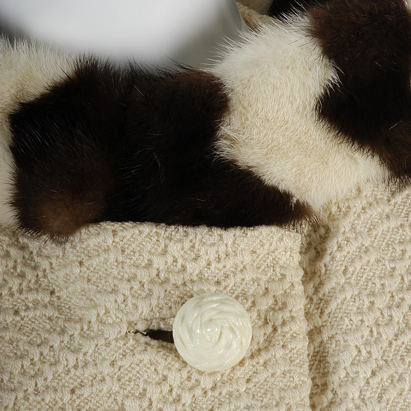 1950s Swing Jacket with Stripe Mink Collar