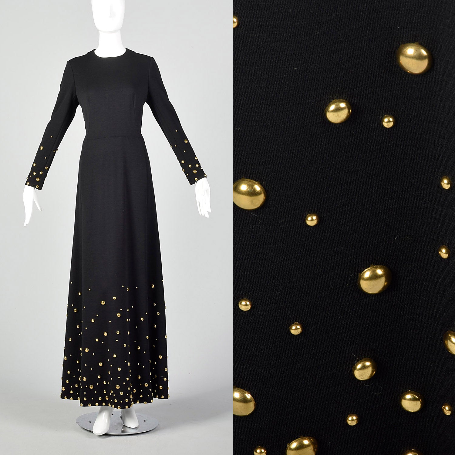 Medium Bergdorf Goodman 1970s Black Knit Dress