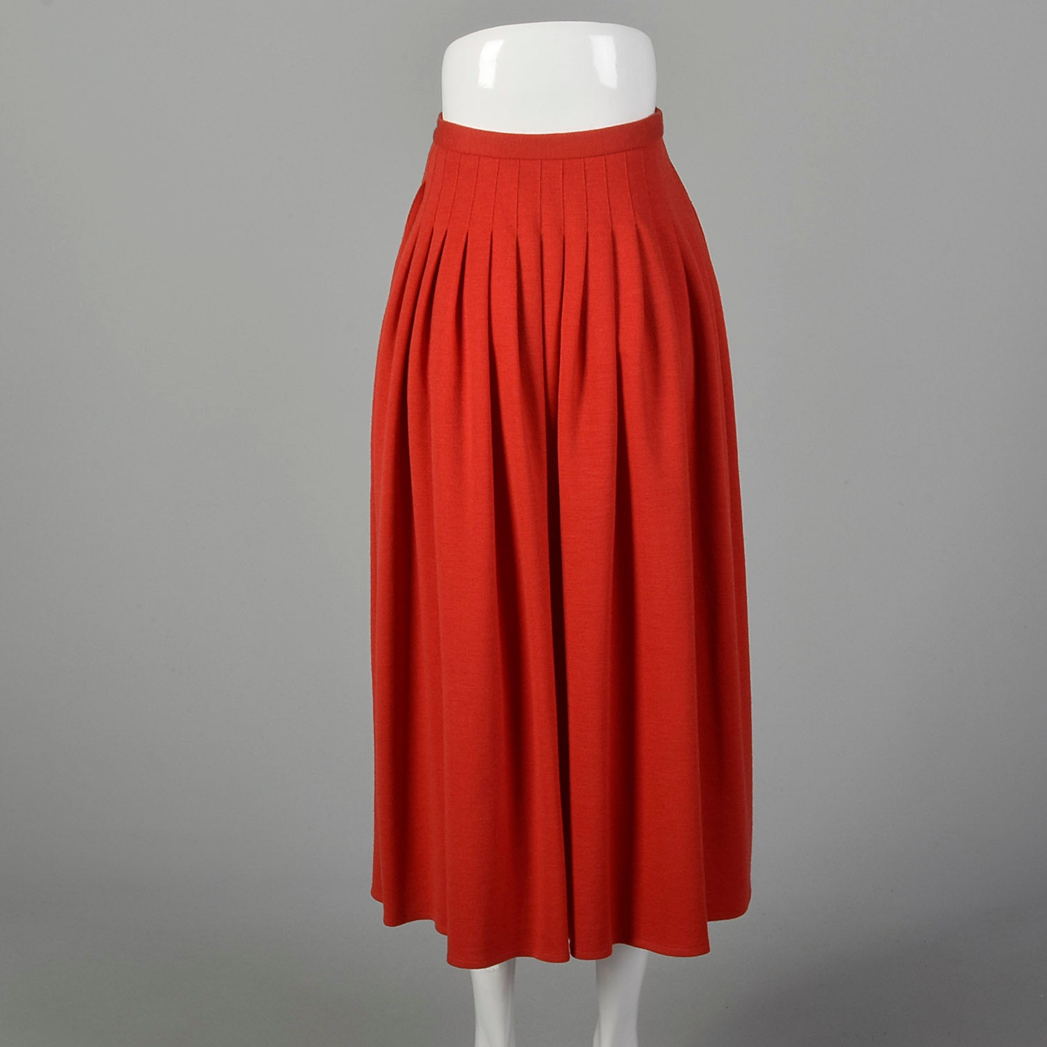 Small Sonia Rykiel 1980s Red Knit Pleated Skirt