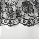 1960s Deadstock Black Floral Lace Top