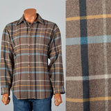 1960s Mens Pendleton Brown Plaid Shirt