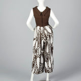 1970s Brown Paisley Jumpsuit