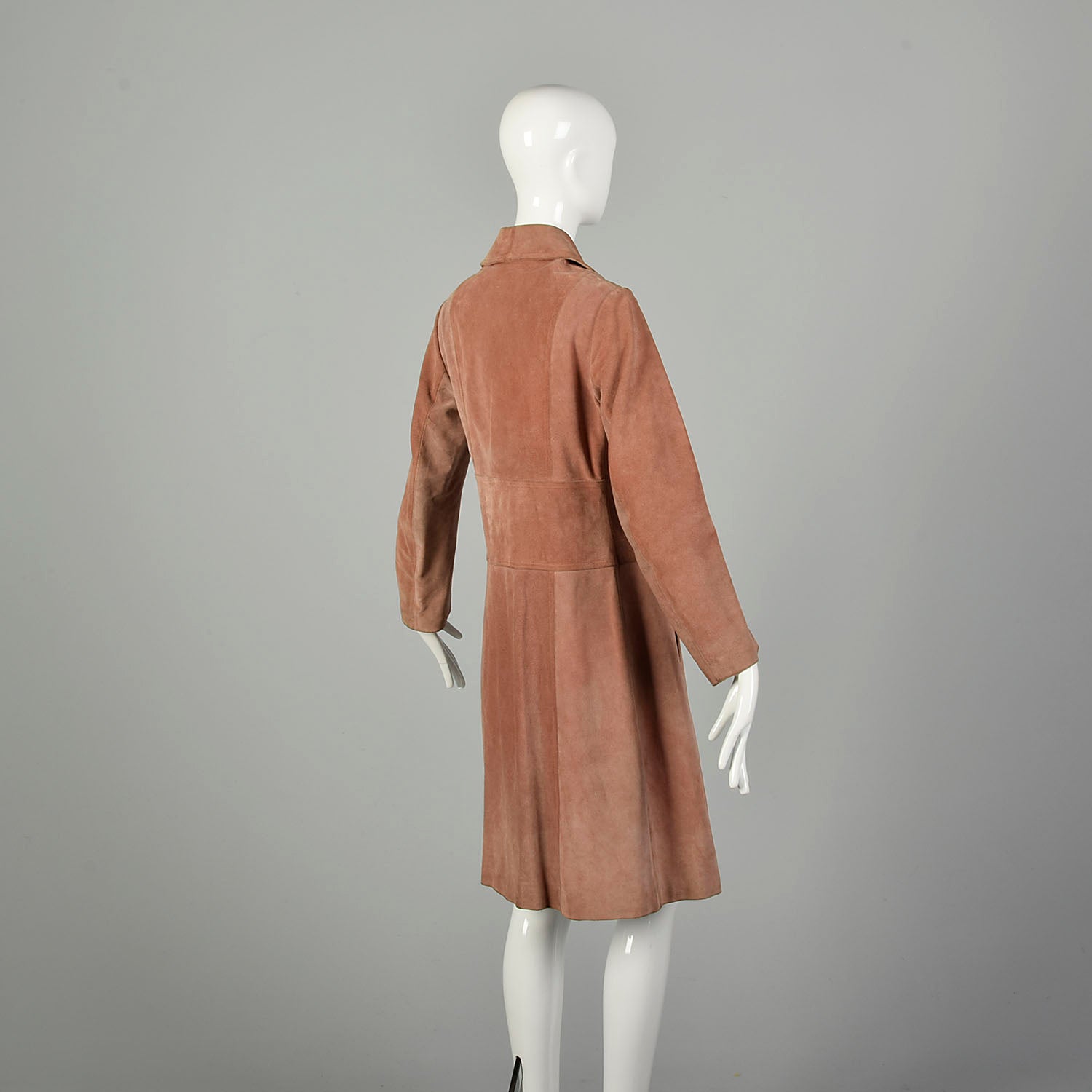 Small 1970s Jacket Tan Leather Hippie Bohemian Suede Boho Trench Coat
