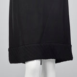 1950s Classic Black Dress with Rolled Collar