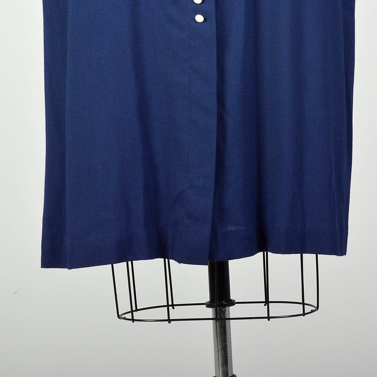 XXL 1950s Navy Blue Cotton Dress Rayon Deadstock Short Sleeve Volup