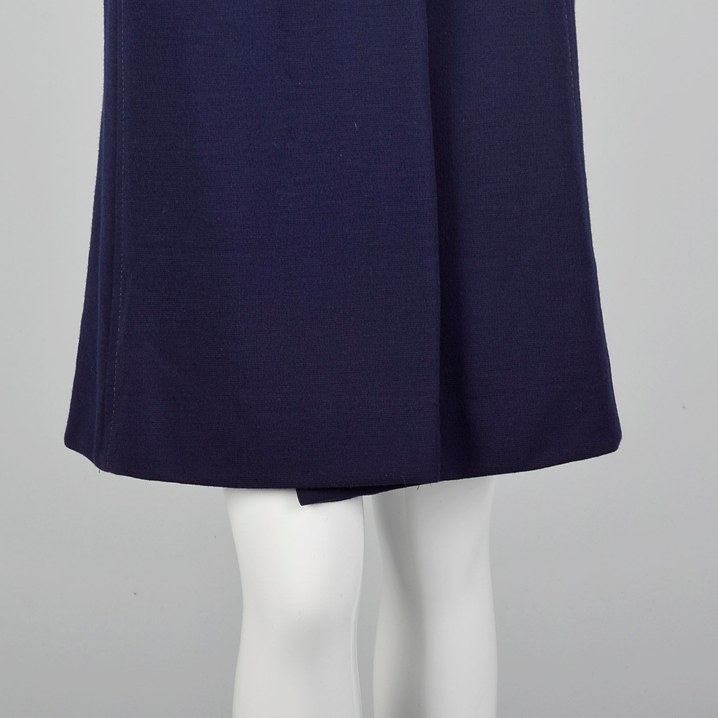 1960s Navy Wool Cardigan Coat with Belted Back