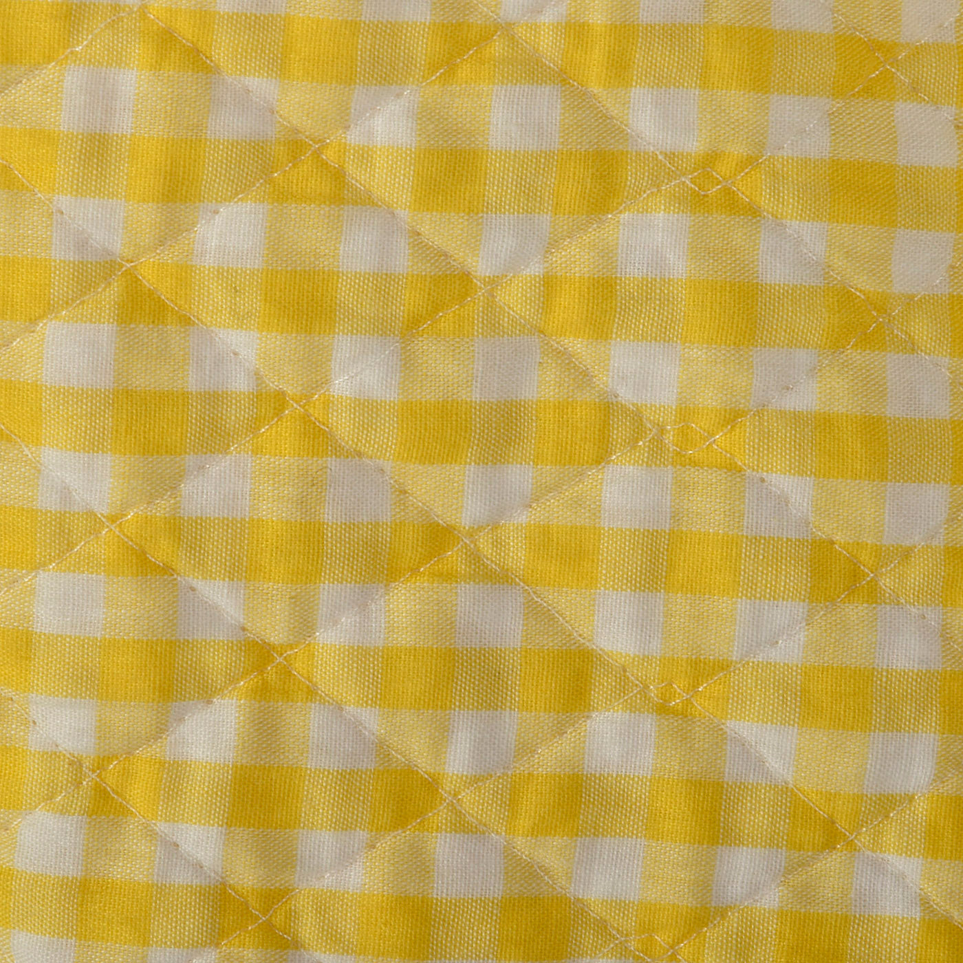 1950s Yellow Gingham Quilted Circle Skirt