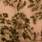 Large 1980s Richilene Evening Dress Sequin Lace Lame' Formal Gown Prom Dress Long Sleeve Modest