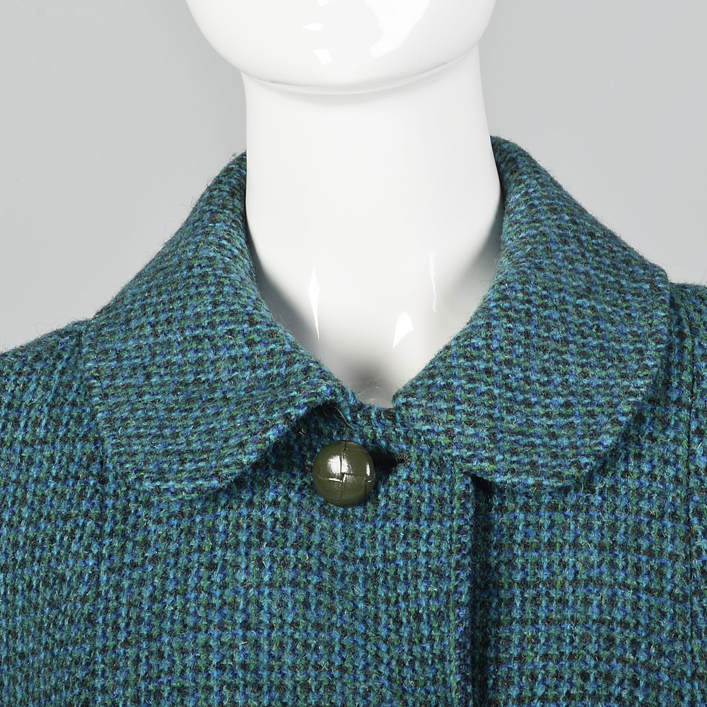 1960s Harris Tweed Blue Swing Coat