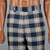 1970s Blue and Red Plaid Pants