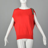 2000s Red Knit Top