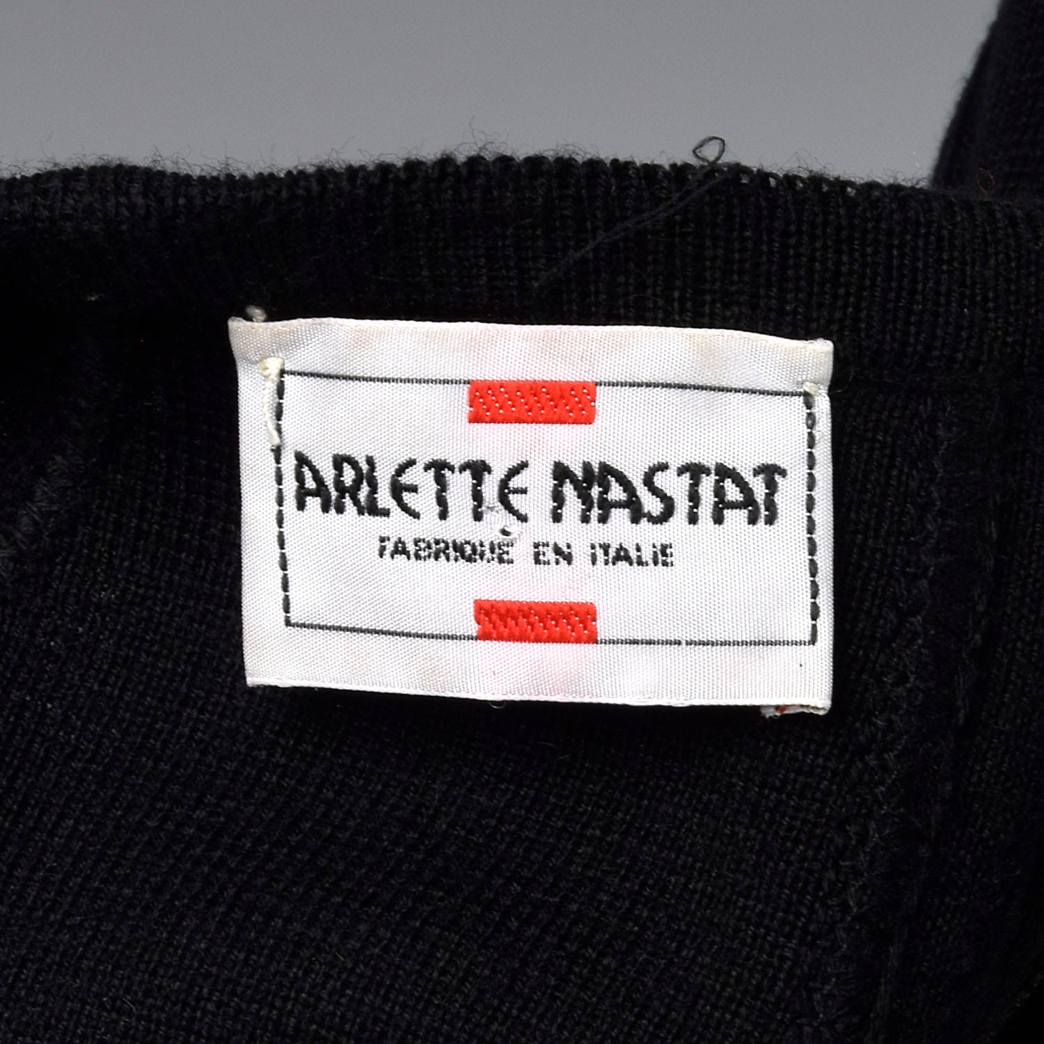 Arlette Nastat Black Oversized 1980s Knit Cardigan Dress