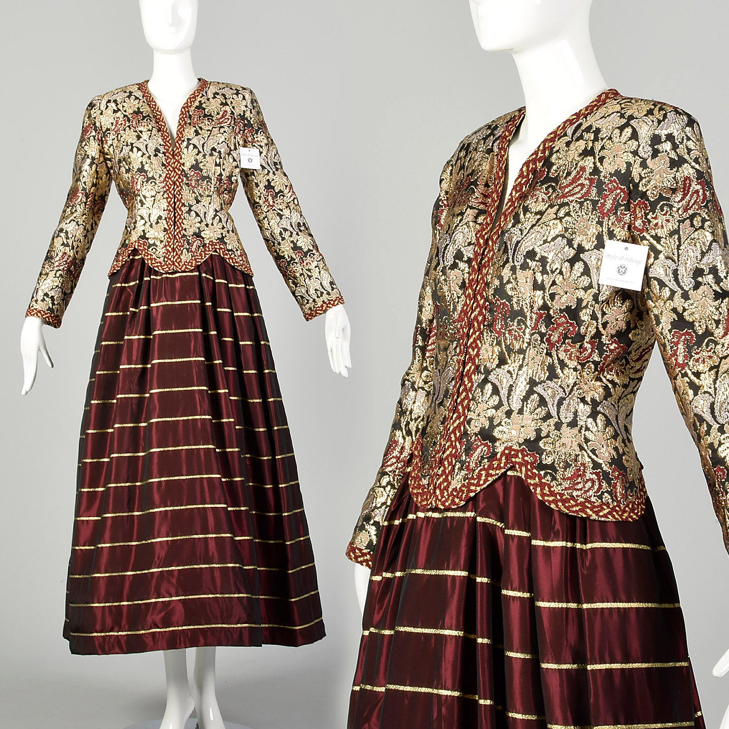 Medium 1989 Documented Victor Costa Ensemble Holiday Evening Two Piece Style & Salvage Medium 1989 Documented Victor Costa Ensemble Holiday Evening Two Piece Style & Salvage