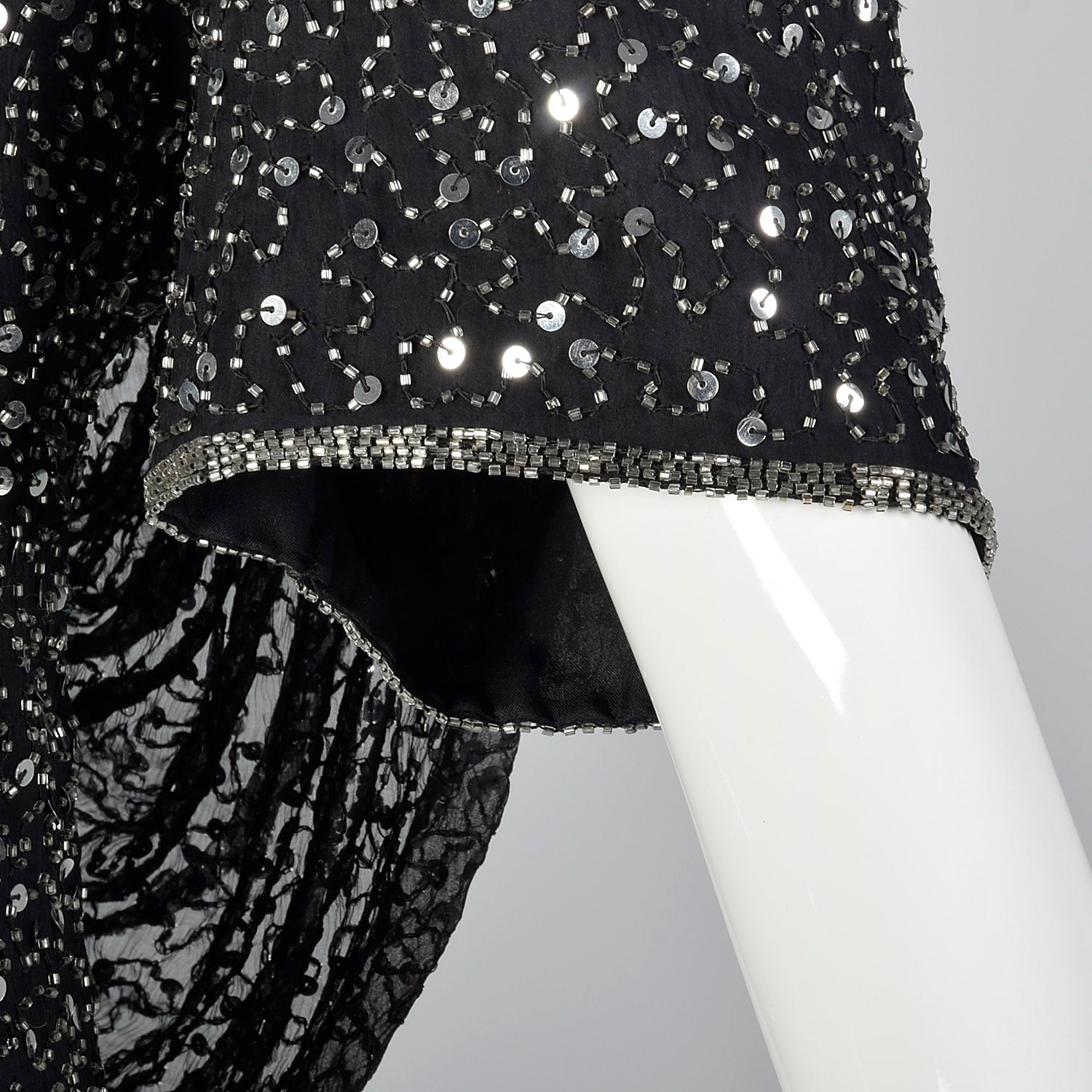1990s Black Beaded Dress