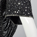 1990s Black Beaded Dress