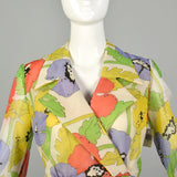 Medium 1970s Dress Cute Poppy Print Colorful Long Sleeve