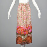 1970s Bohemian Harold Levine Silk Two Piece Separates Set