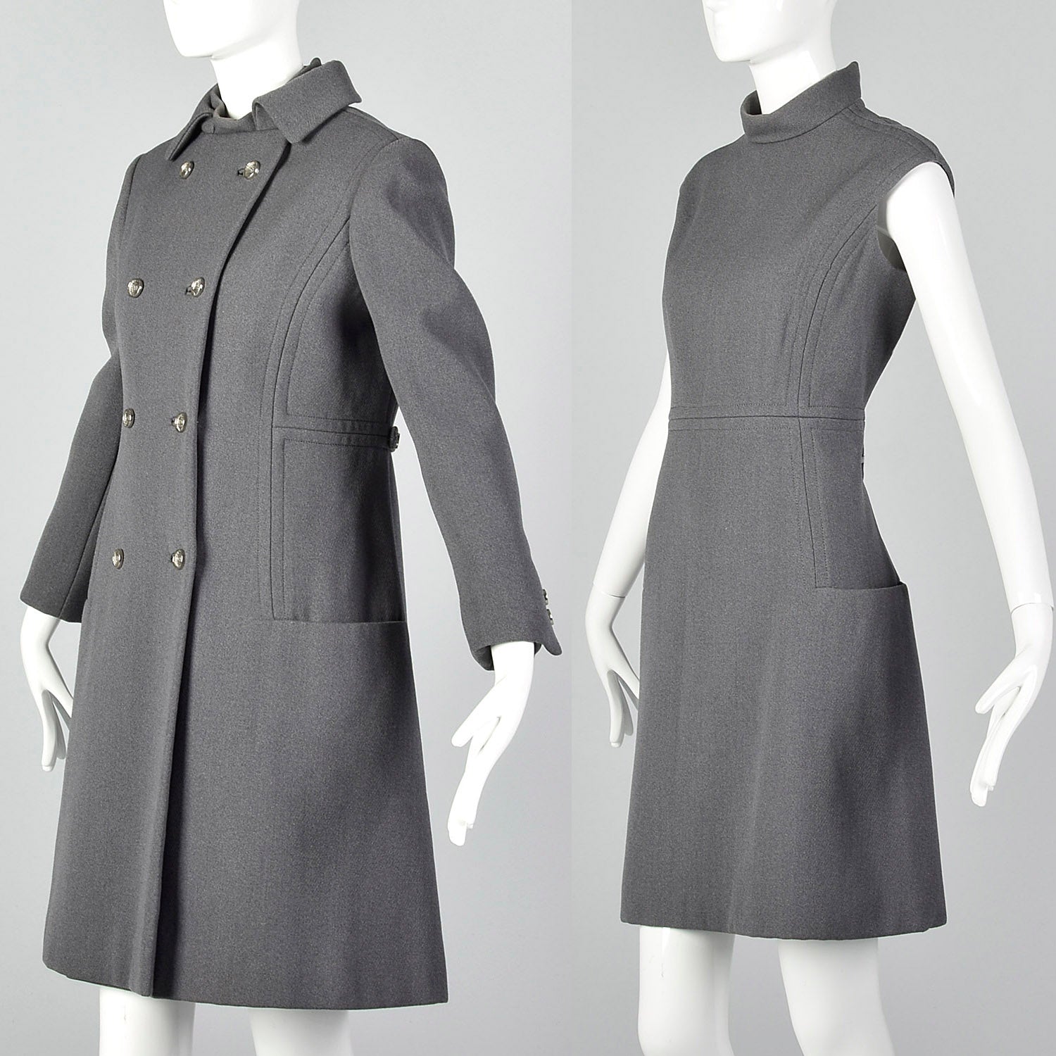 Damselle Grey Dress Jacket Set