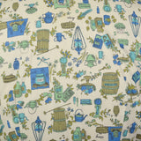 Large 1950s Day Dress Cotton Novelty Kitchen Cooking Print Short Sleeve Summer