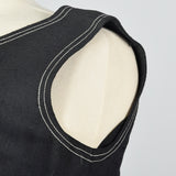1950s Little Black Dress with White Topstitching