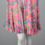 1960s Lucie Ann Wrap Robe in Pink Floral Print