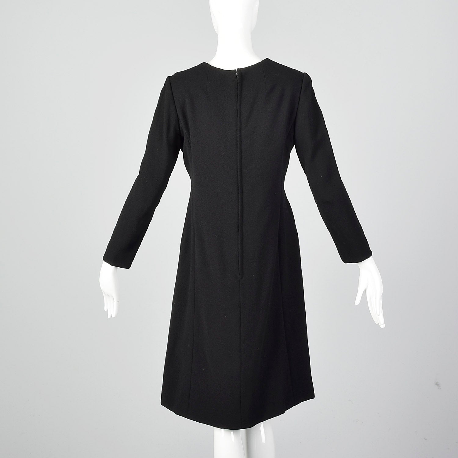 1960s Adele Simpson Black Dress with Great Neckline