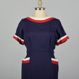 XXL 1950s Red White and Blue Day Dress
