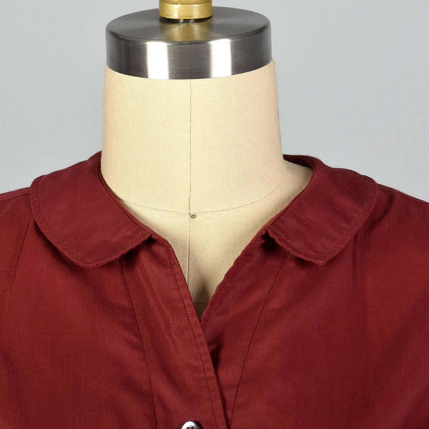 1960s Burgundy Shirt Dress