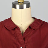 1960s Burgundy Shirt Dress