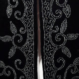 1940s Black Velvet Beaded Swing Jacket