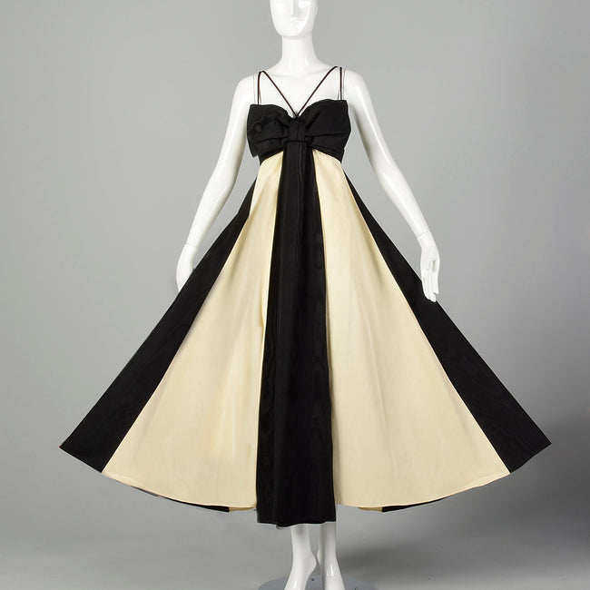 Small 1960s Black & White Formal Dress