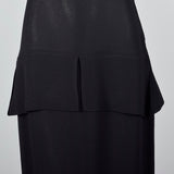 1940s Black Rayon Dress with Silver Beaded Monogram