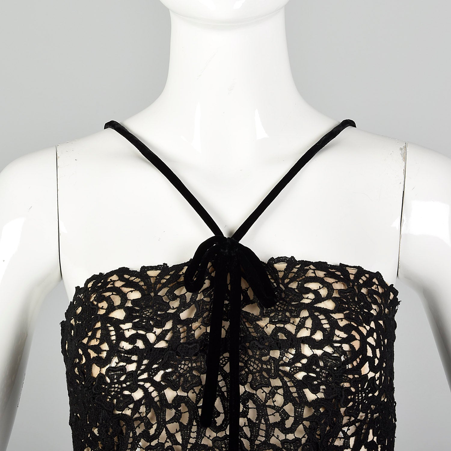 Small 1940s Illusion Bodice Evening Dress