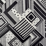 1970s Black and White Print Maxi Dress