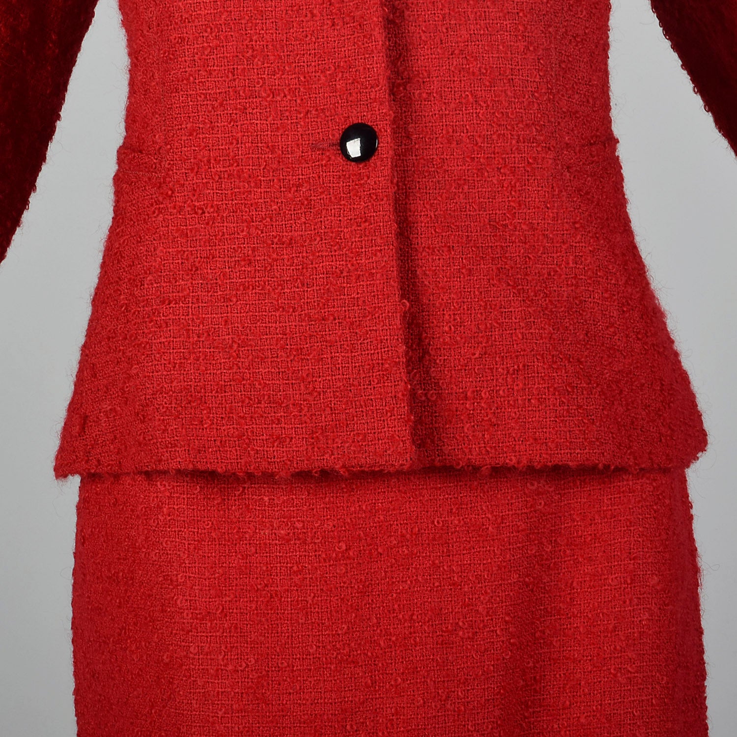 1960s Pierre Cardin Red Wool Skirt Suit