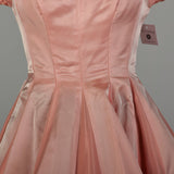 Medium 1950s Dress Pink Fit and Flare Circle Skirt Prom Evening Cocktail Gown