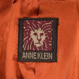 Small 1970s Anne Klein Rust Suede LeatherJacket Boho Autumn Outerwear with Snap Front