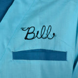 1960s Teal Blue Bowling Shirt with Chicago Sun Times Patch