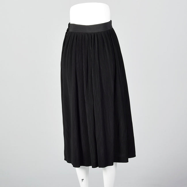 1950s Black Crystal Pleat Skirt
