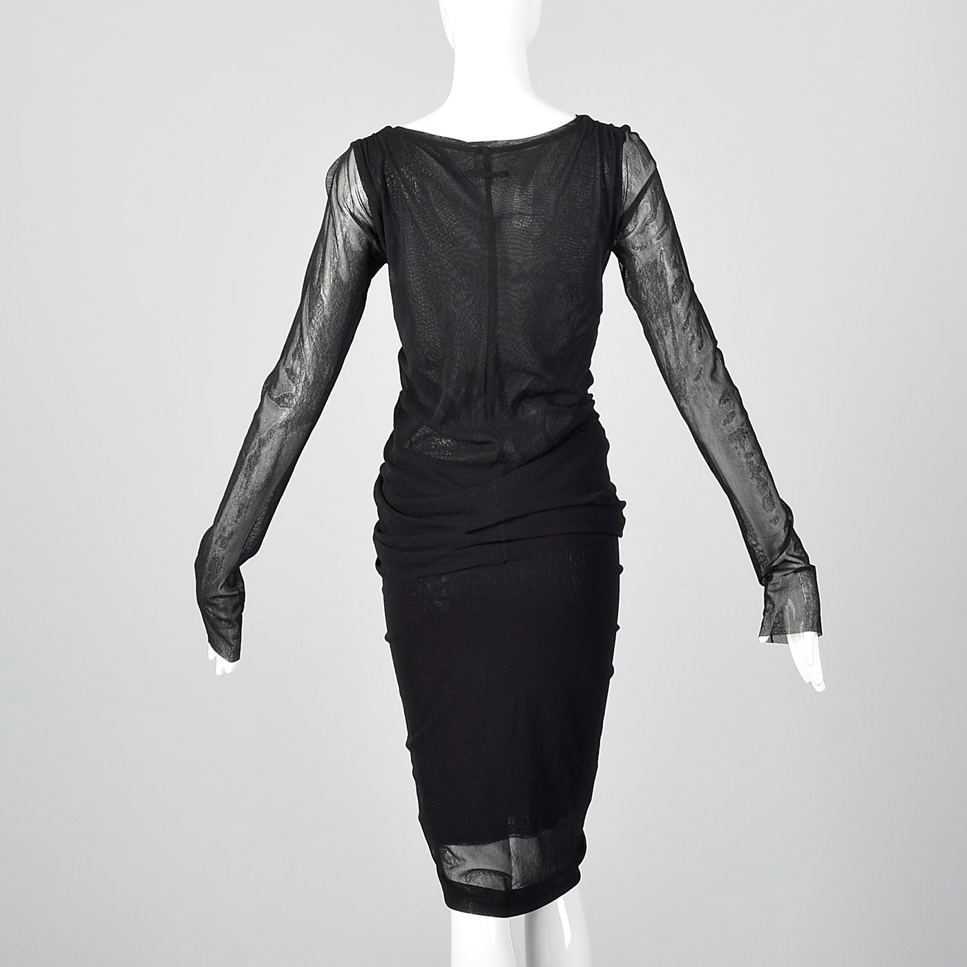 2000s Jean Paul Gaultier Black Mesh Skirt and Top