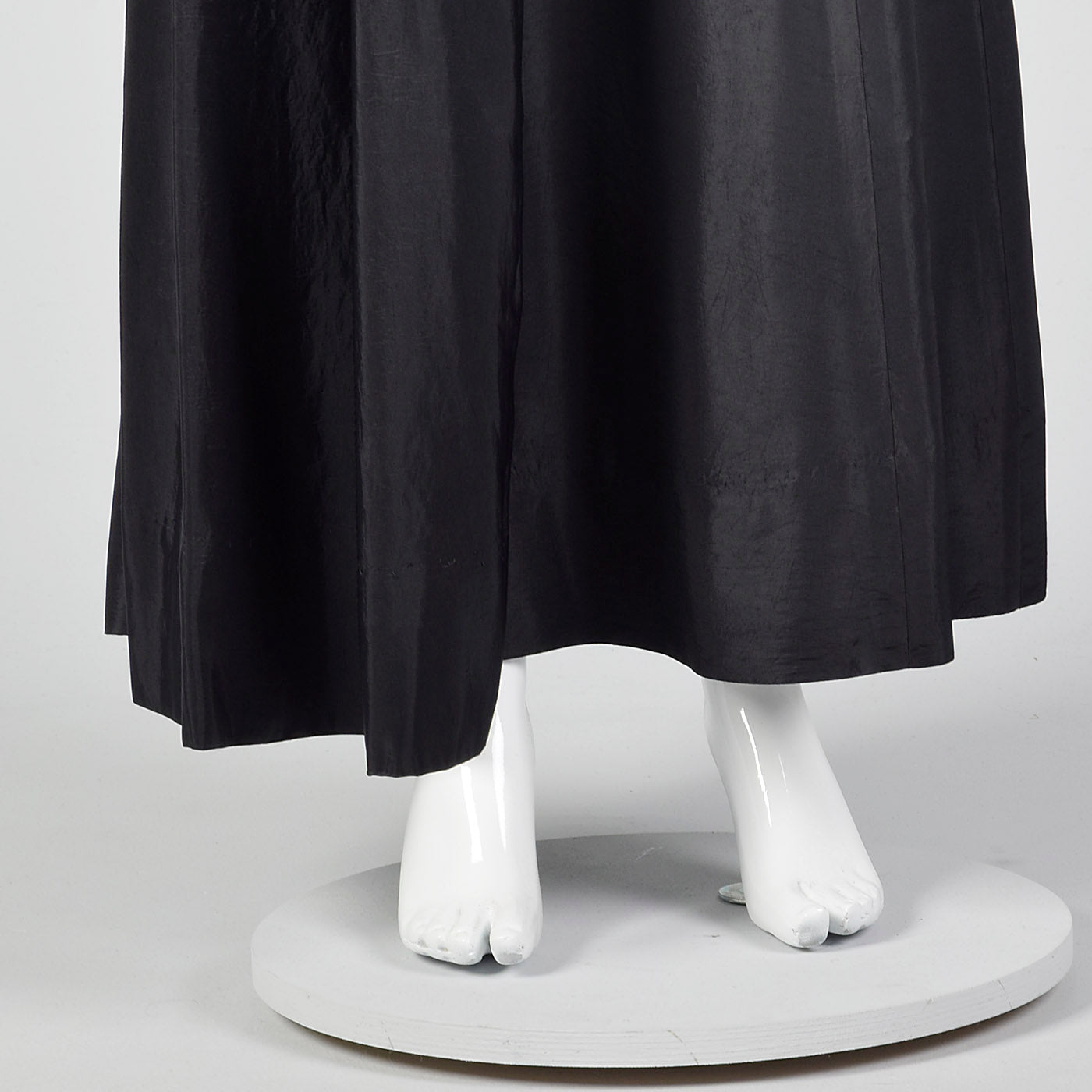 1950s Black Taffeta Maxi Skirt