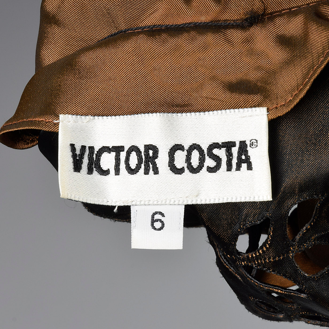 1980s Victor Costa Bronze Metallic Blouse