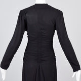 1940s Mary Muffet Black Rayon Crepe Dress