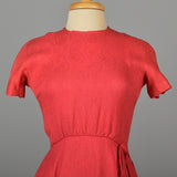 1960s Pink Cocktail Dress with Faux Wrap Skirt