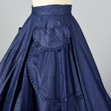 1950s Blue Circle Skirt with Patch Pockets