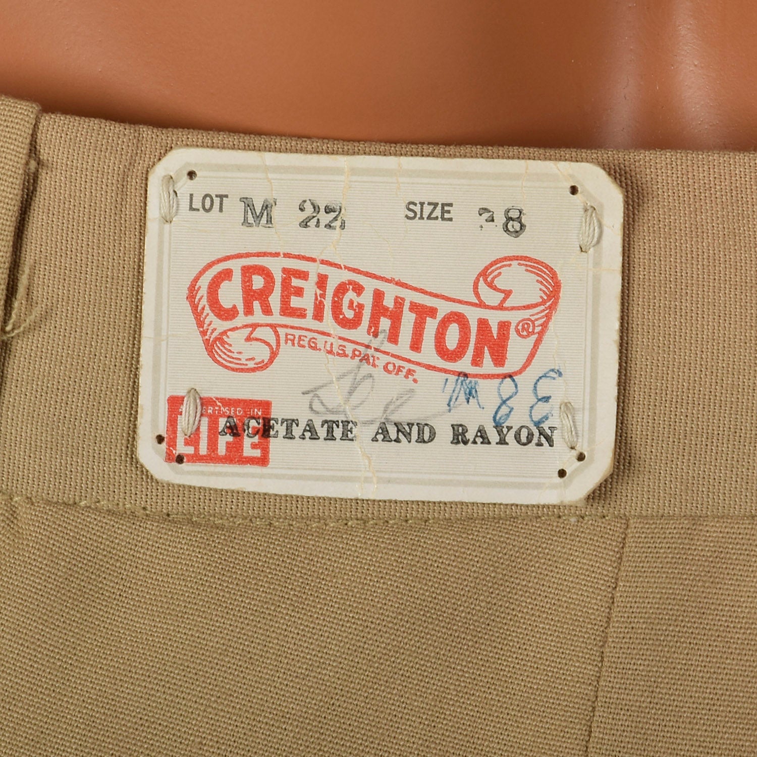 Large  37x35 1950s Khaki Pants