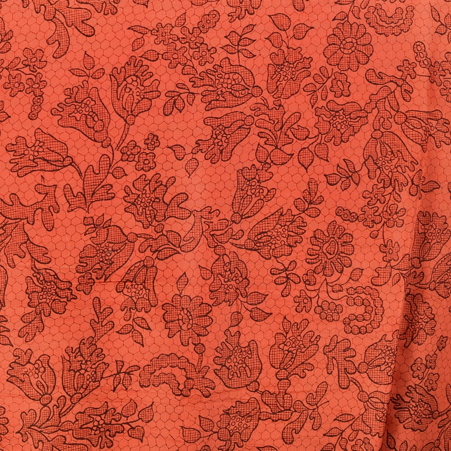 XXL 1950s Dress Short Sleeve Volup Orange Cocktail Autumn Black Floral Lace Print