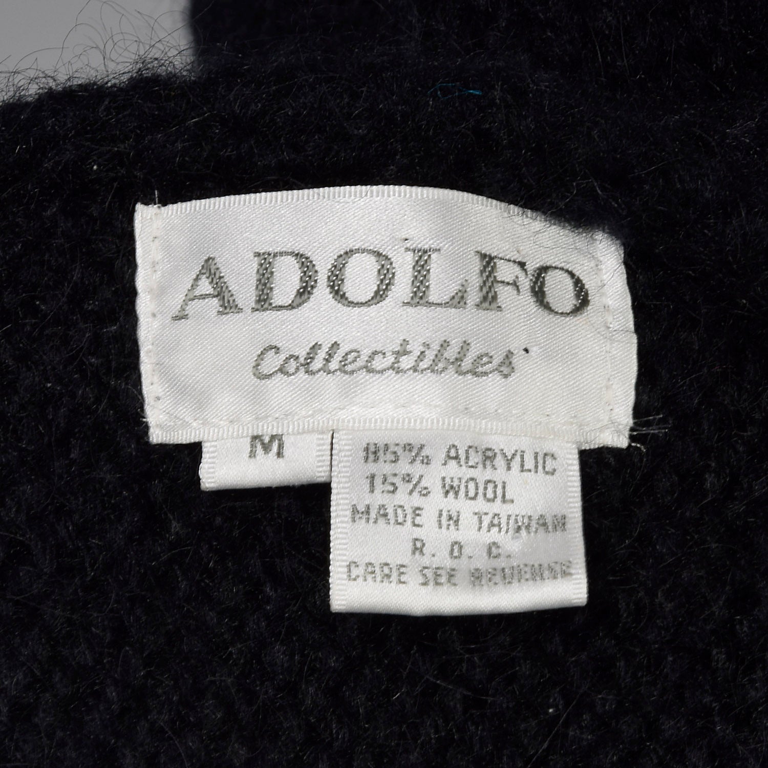 Medium Adolfo 1990s Black Geometric Sweater