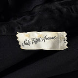 1970s Saks Fifth Avenue Black Satin Blouse