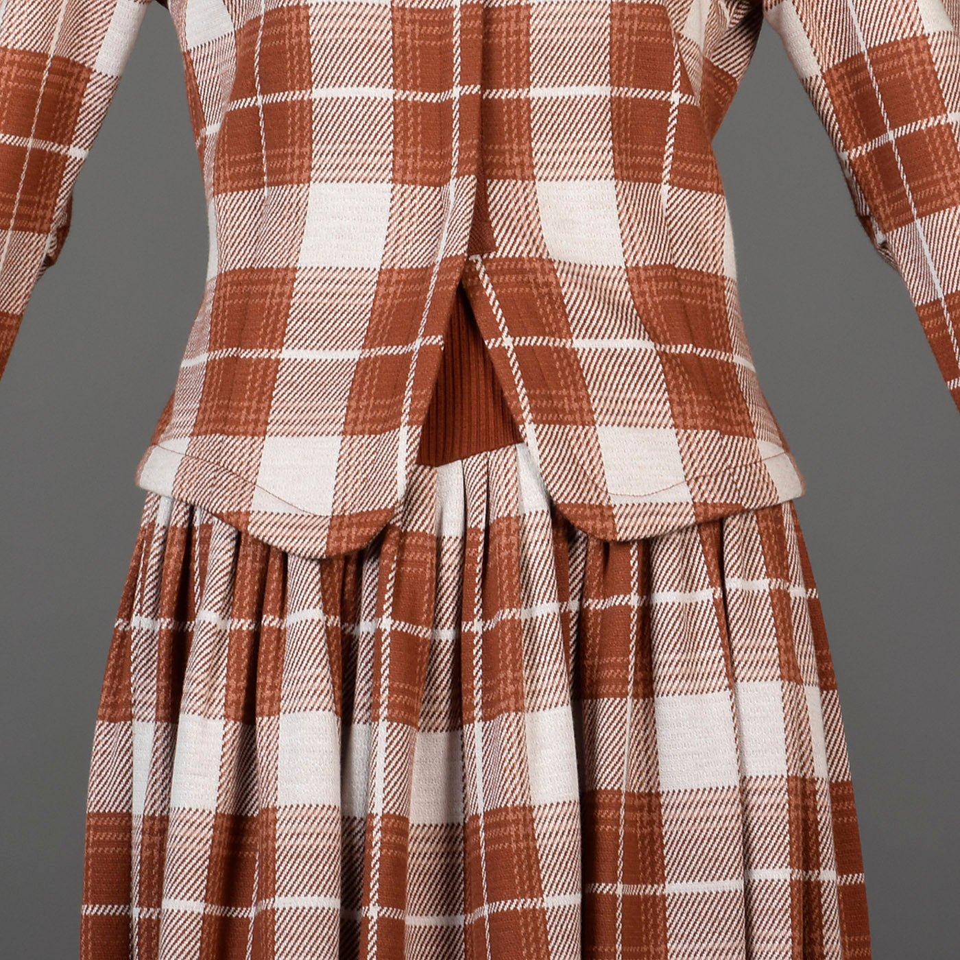 1980s Norma Kamali Knit Separates Set in Plaid